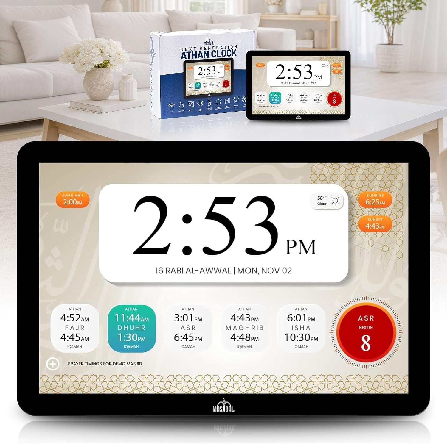 Best azan clock – 10" Smart WiFi Digital Azan Clock & Islamic
