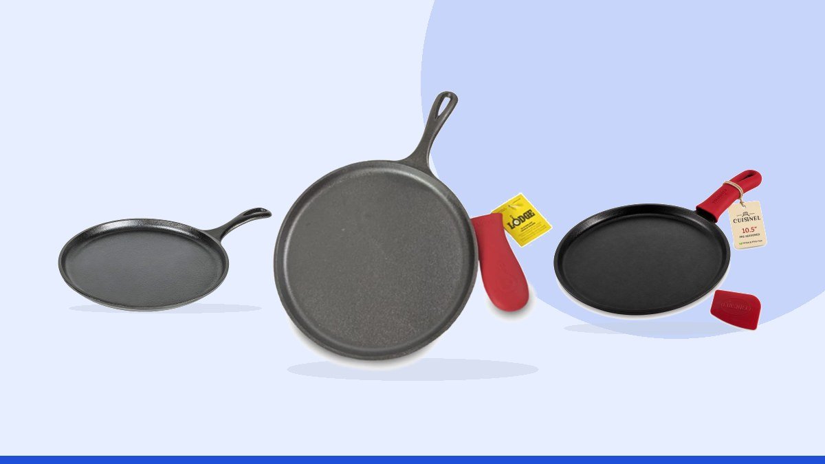 Best cast iron roti tawa – Lodge Pre-Seasoned Cast Iron Griddle with Red Handle