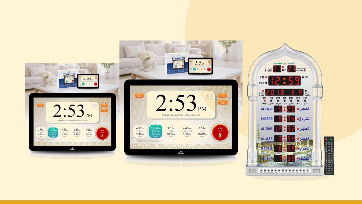 Best digital azan clock – 8" Smart WiFi Digital Azan Clock & Islamic