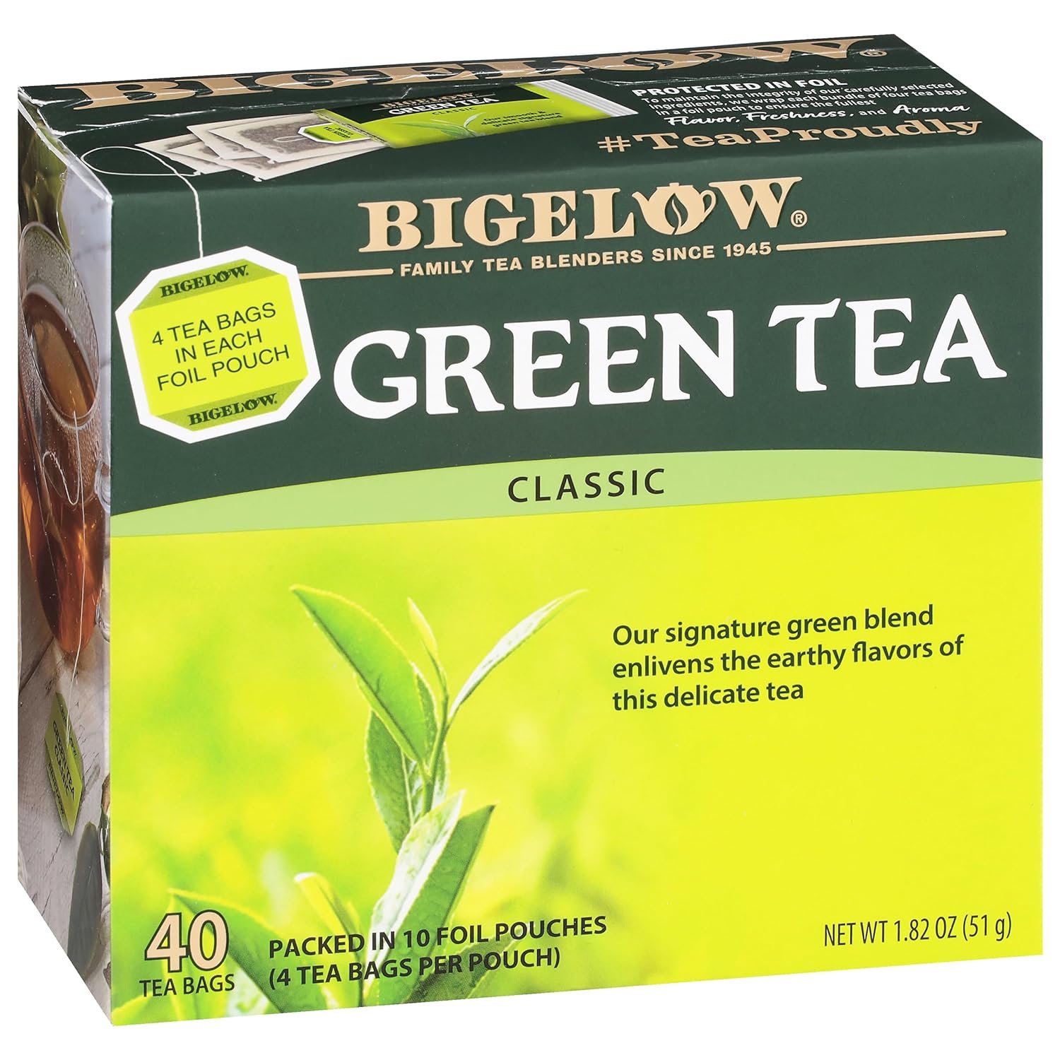 Best green tea – Bigelow Tea Classic Green Tea Bags, 40 Count