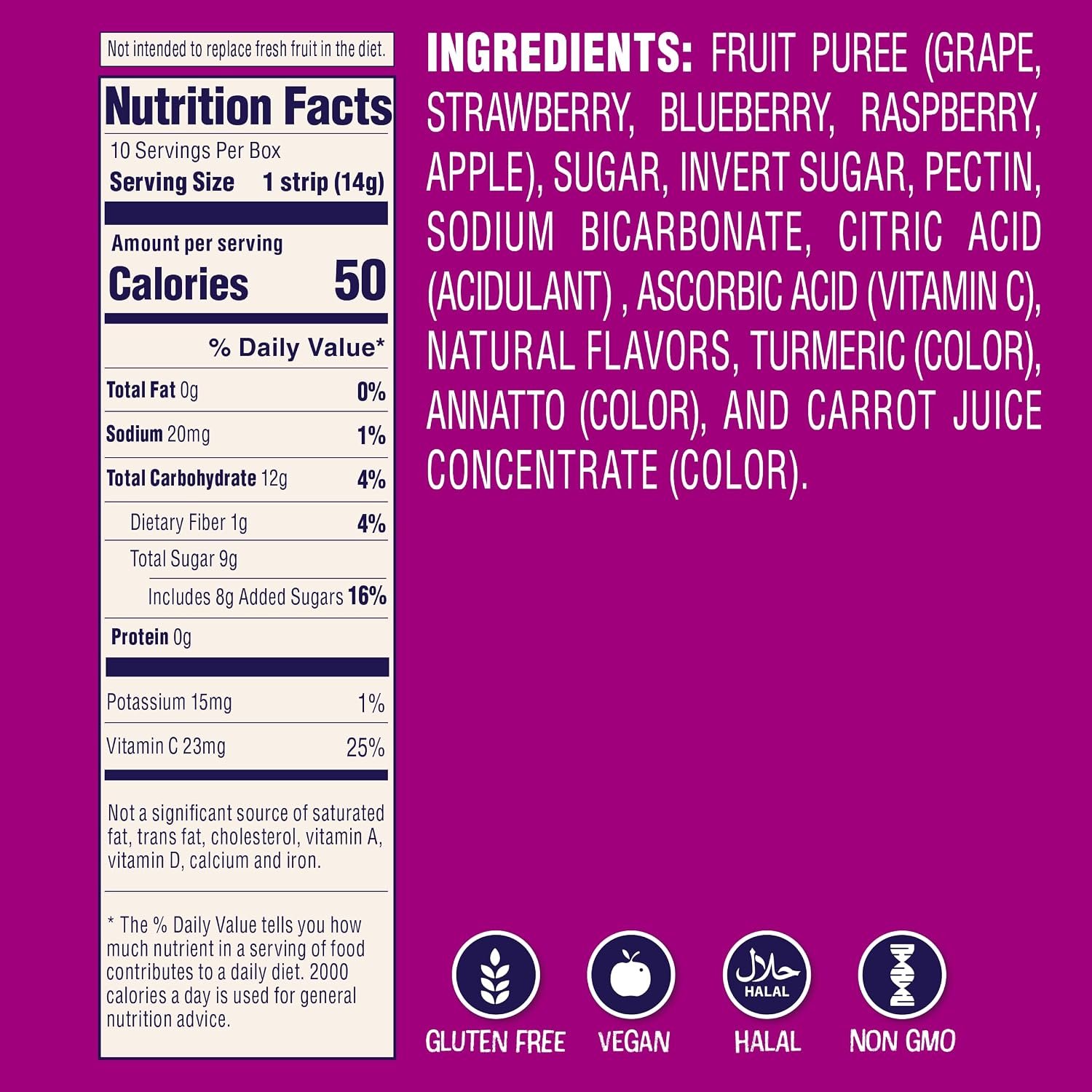 Best halal fruit snacks – Welch’s Absolute Fruitfuls Fruit Strips, Tasty Dried Fruit