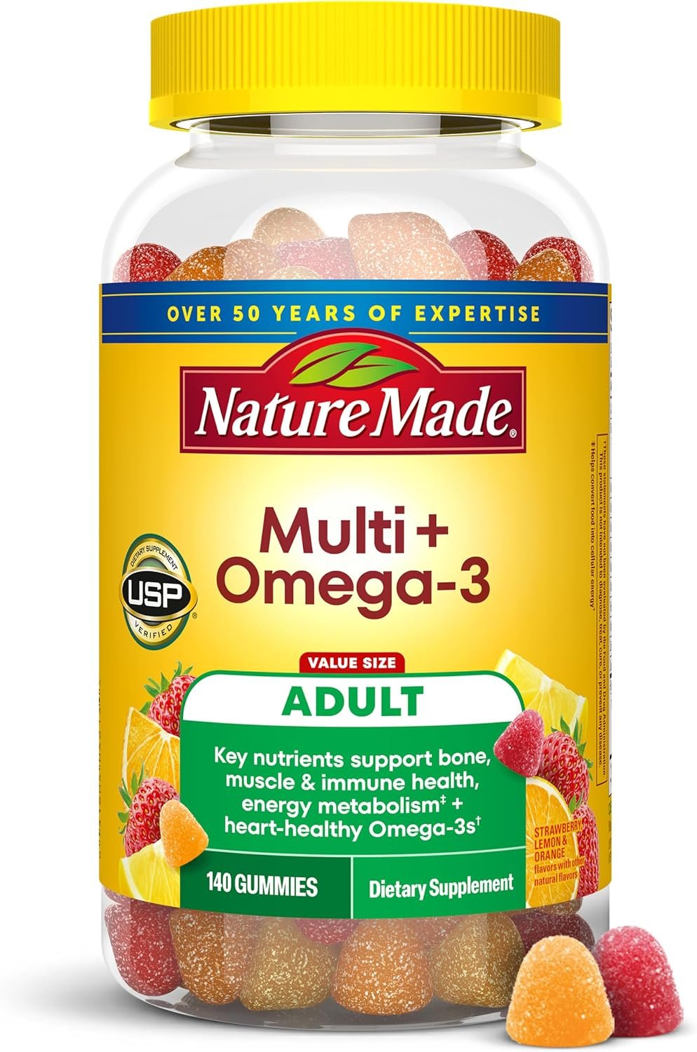 Best halal gummy multivitamin for adults – Nature Made Multivitamin + Omega-3, Multivitamin Gummies for