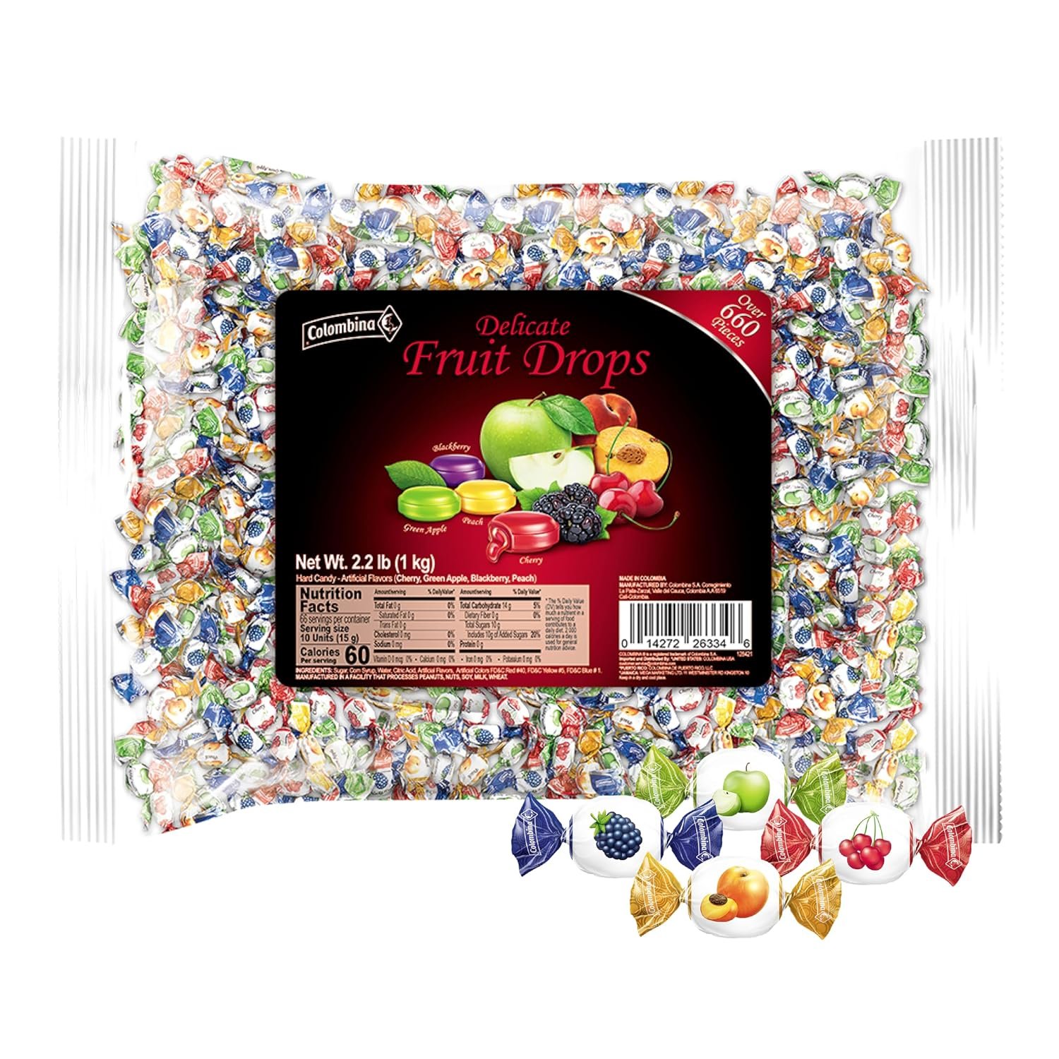 Best halal hard candy – Colombina Delicate Fruit Filled Drops Assorted Fruit, 660