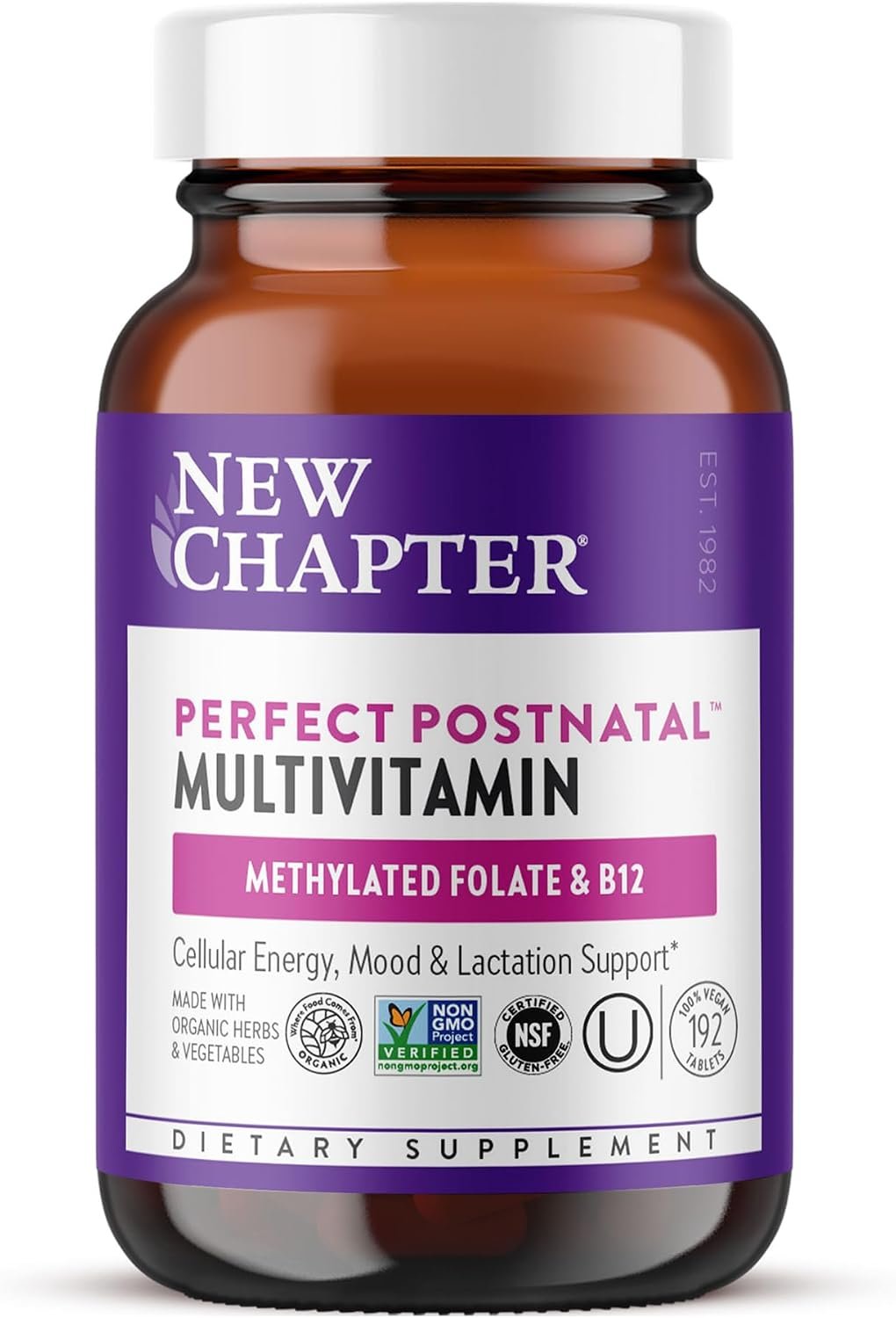 Best halal postnatal vitamins – New Chapter Perfect Postnatal Multivitamin, 192 Count