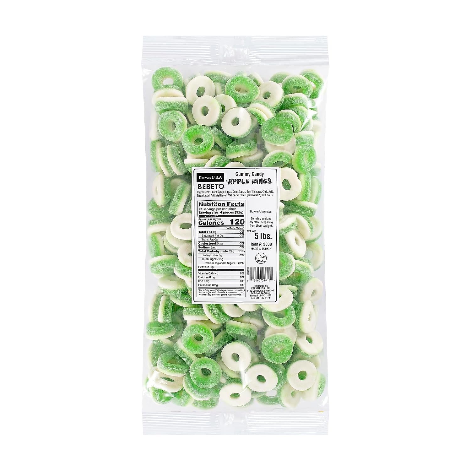 Best halal sour candy – Kervan Candy Bebeto Apple Rings - Fruity, Soft,