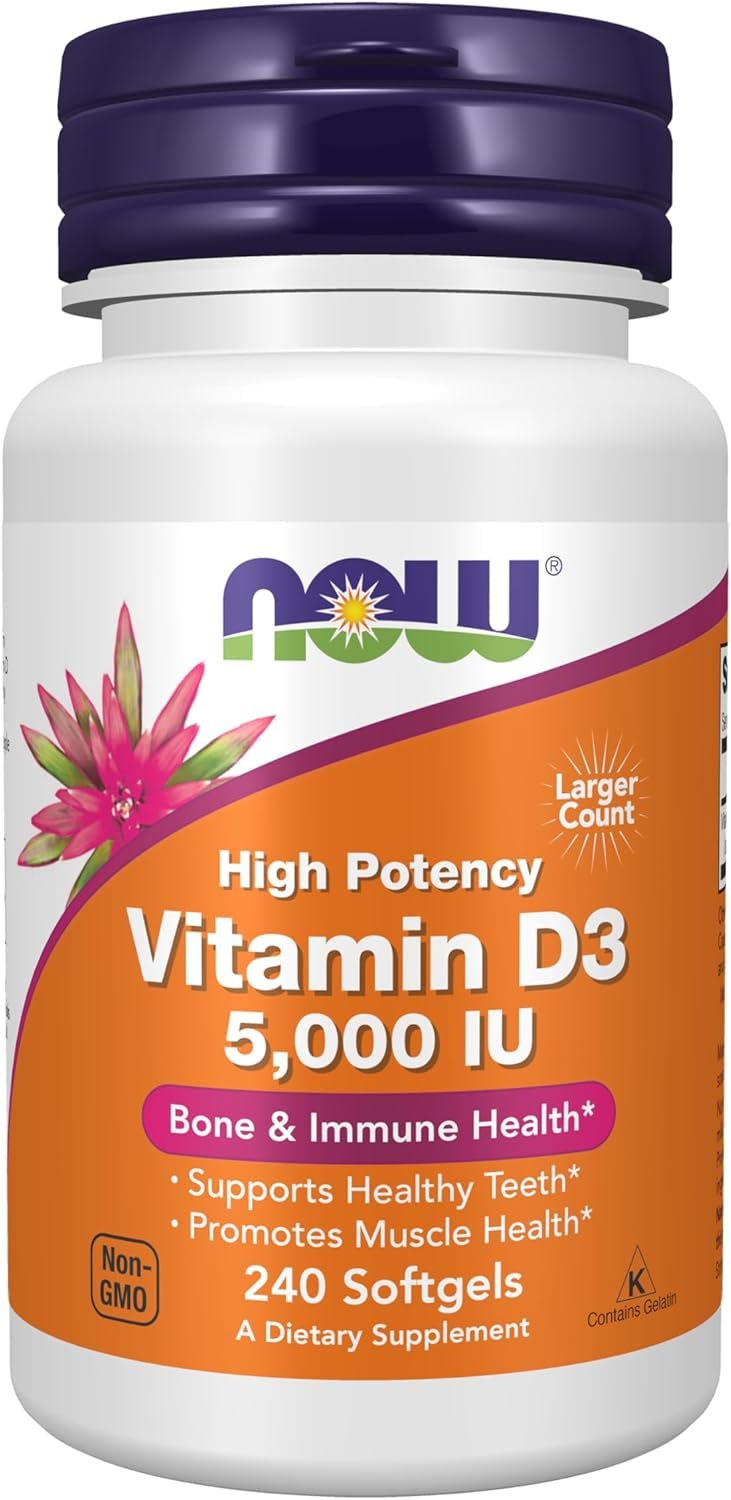 Best halal vitamin d3 – Now Supplements, Vitamin D-3 5,000 IU, Structural Support*,