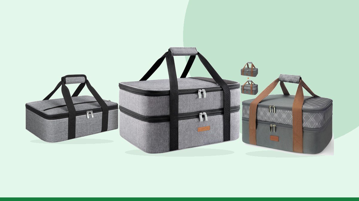 Best insulated food containers for parties – Insulated Double Decker Casserole Carrier, Lasagna Lugger Tote