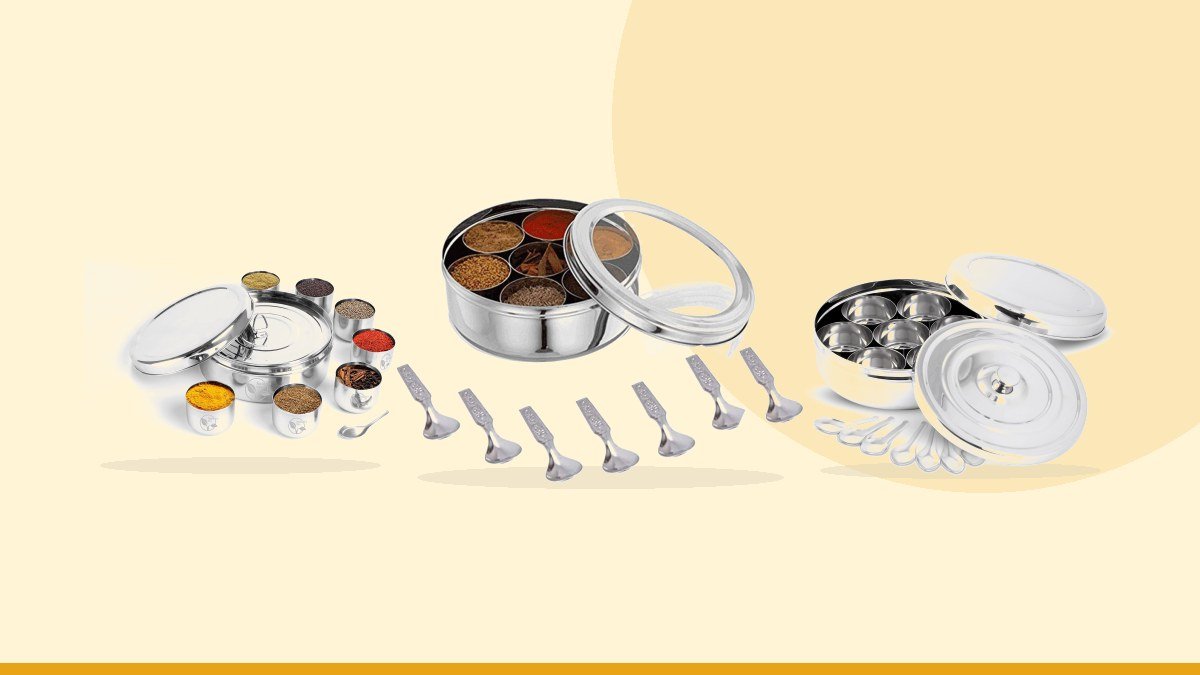 Best masala dabba – Stainless Steel Spice box with Non Breakable Transparent