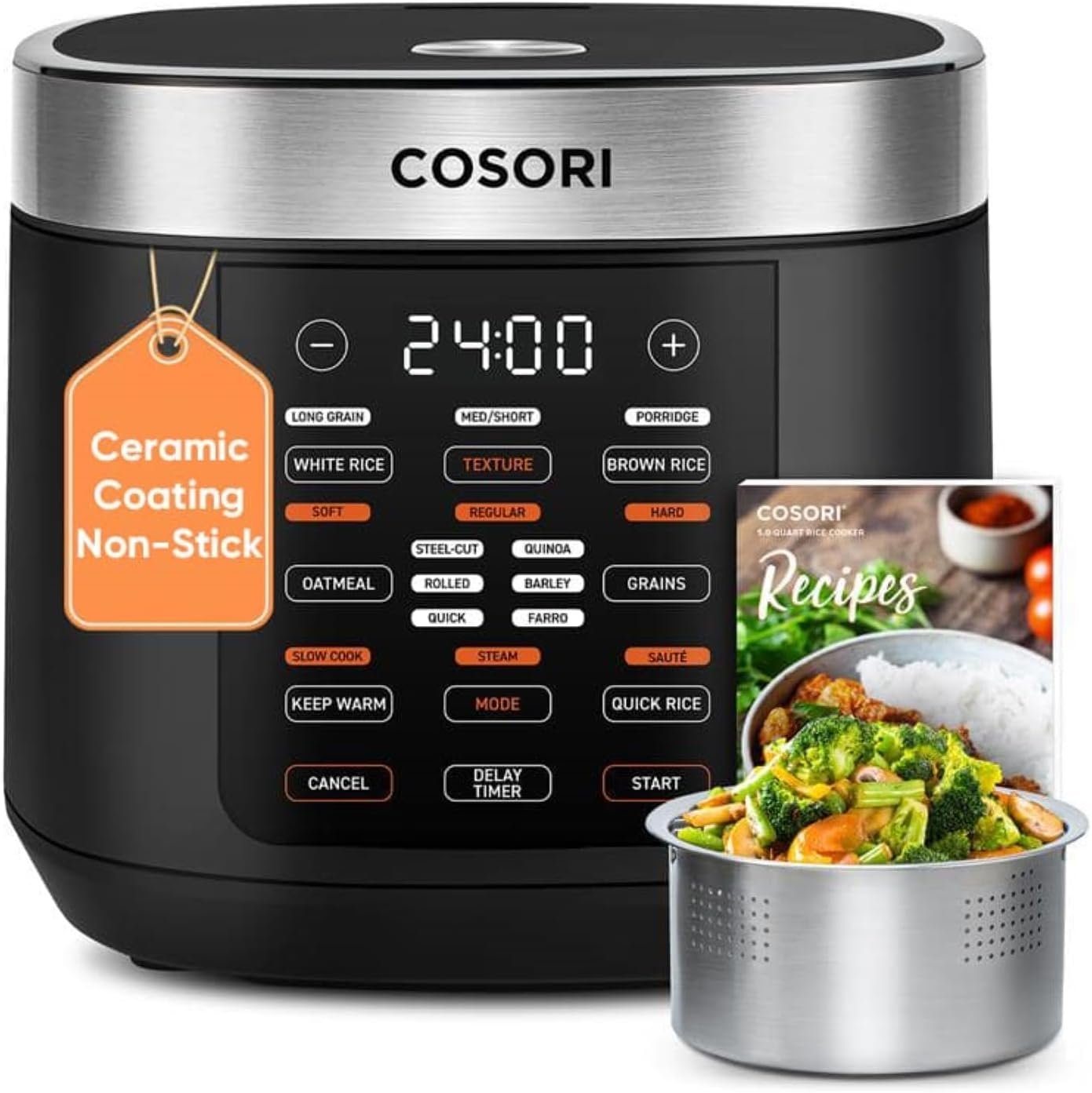 Best rice cooker – Cosori Rice Cooker 10 Cup, Fuzzy Logic, Ceramic