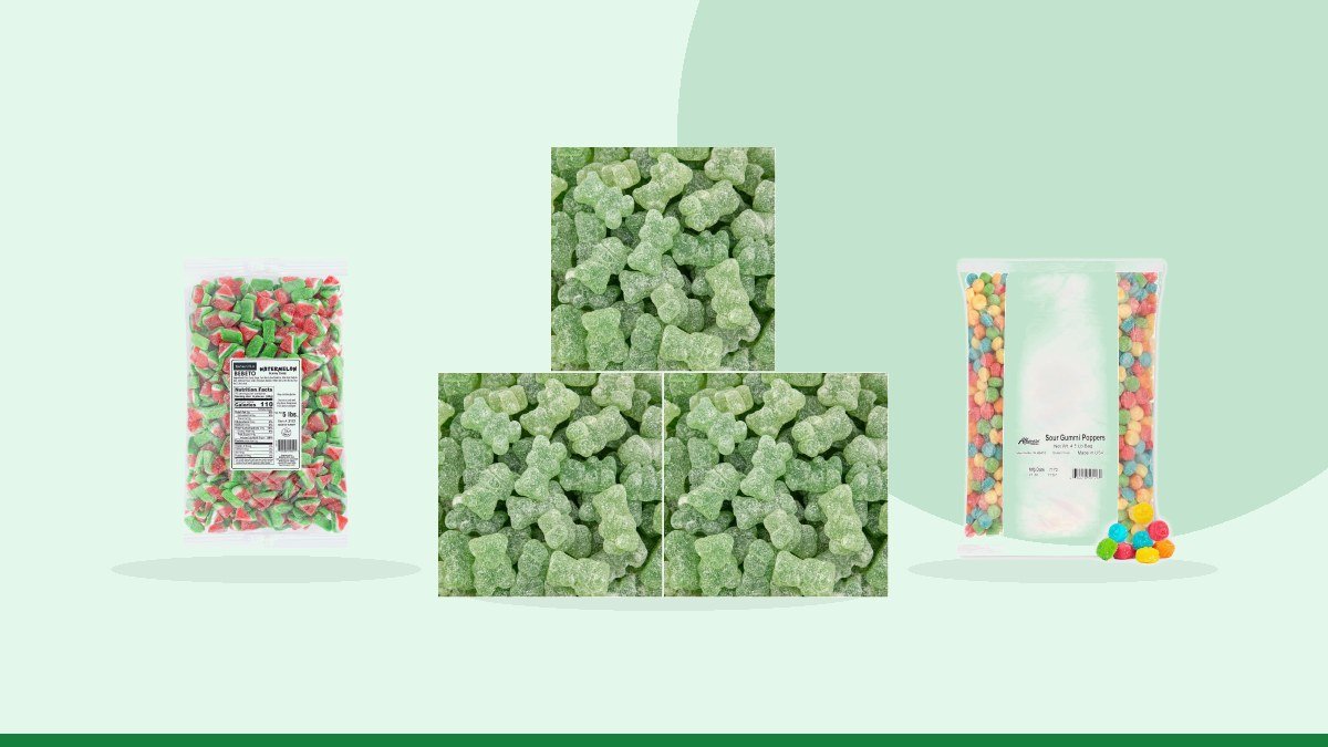 Best sour halal gummy bears – Sour Bears Gummy Candy, Green Apple Gummi Bears,