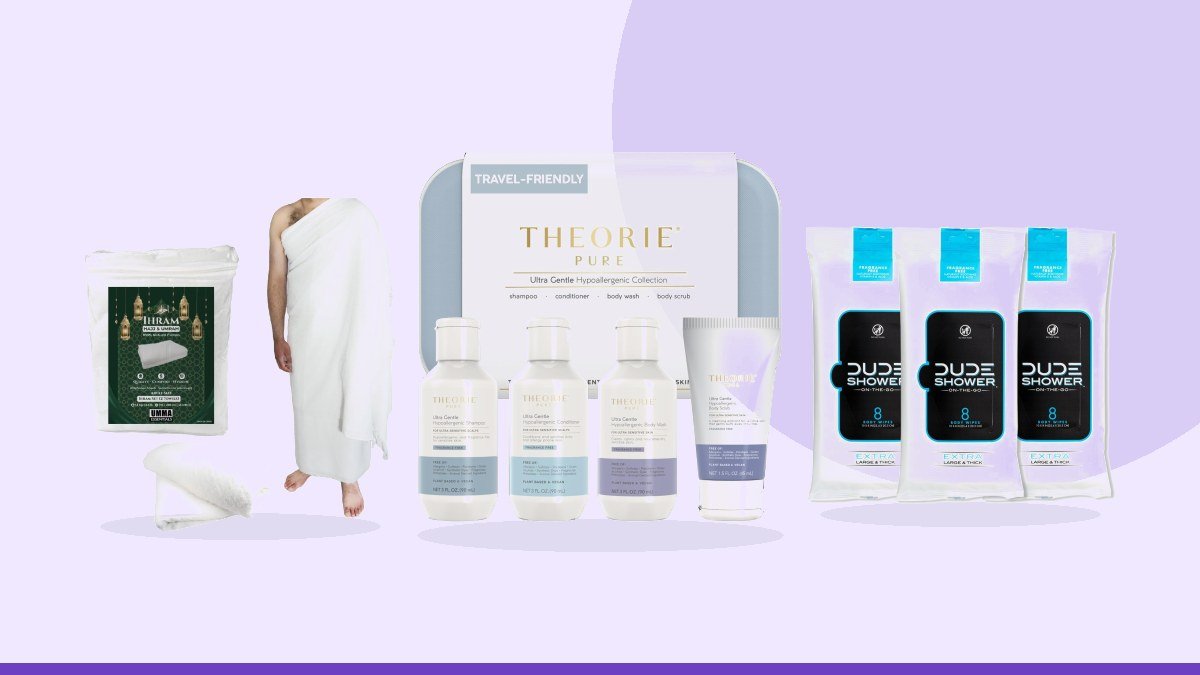Best unscented toiletries for ihram – THEORIE PURE Travel Size Toiletries Set - Hypoallergenic