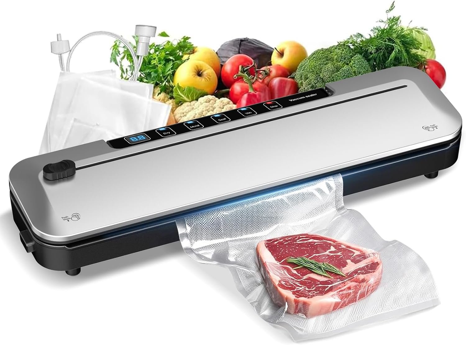 Best vacuum sealer – Vacuum Sealer Machine 75KPa, 6-in-1 Dry/Moist Modes, Digital